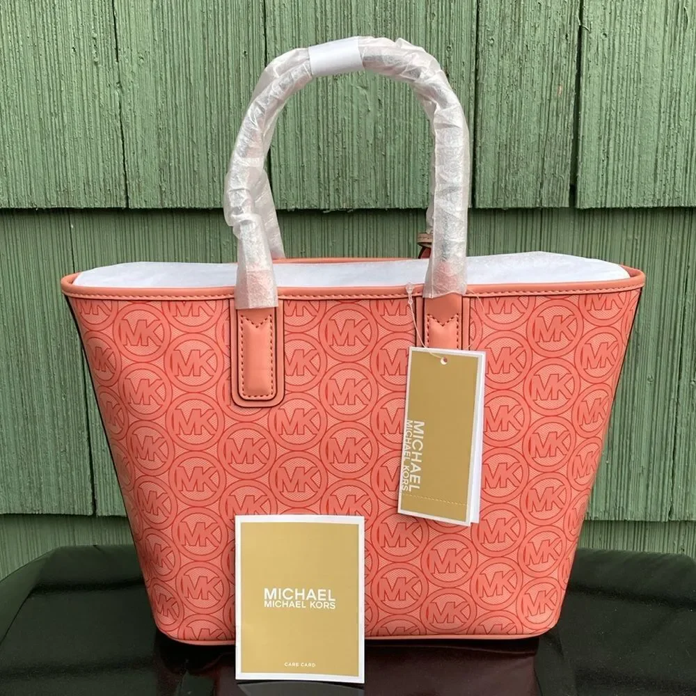 Michael Kors Jodie Small Logo Jacquard Tote Bag With Emblem Charm